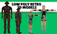 create retro 3d low poly model, ps1 ps2 psx style 3d character animation vtuber