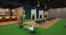 function indoor golf simulator,interior basement layout,trackman golf,cgi render