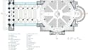 create church floor plan, 2d layout and architectural drawing