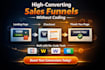 create sales funnel landing page using no code builders tools