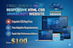 build a responsive HTML CSS javascript website