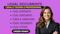 draft legal documents as your lawyer