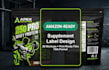 design amazon ready supplement packaging and label with 3d mockup