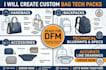 create custom bag tech pack for hangbags, backpack and accessories ready for dfm
