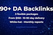 build backlinks max da 90 plus avg da 70 for SEO