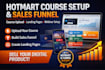 create hotmart course upload, sales funnel, landing page and webinar setup