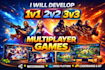 develop 1v1, 2v2, 3v3, multiplayer games, online pvp  unity mobile and pc games