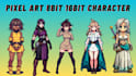 create 8bit 16bit pixel art character sprite sheet animation rpg game assets