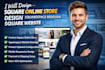 design square online store design, squarespace redesign square website