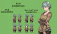 do pixel art topdown isometric character animation sprite ui props asset 32bit