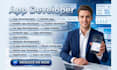 be your app developer, mobile app developer, app development, flutter developer