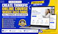 create thinkific online course website sales funnel full thinkific setup design