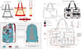 design any bags handbag tote bag wallet technical drawing flat sketch techpack