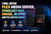 setup plex media server, synology nas, unraid, jellyfin and fix server issues