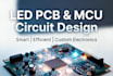 design led pcb and electronics with mcu controlled circuits