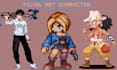 pixel art, animation, character pixel sprite sheet isometric pixel 8bit pixel ui