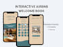 design an interactive airbnb or vacation rental welcome book in canva