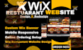 create wix restaurant website, banner and online ordering