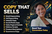 write high converting copy for emails, ads, websites, webinar and sales funnels
