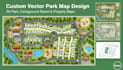 design custom vector map rv park map, campground layout resort map, property map