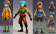 design low poly stylized 3d character model blender for game