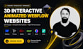 3d interactive animated webflow website, threejs, webgl, gsap, spline, lottie