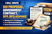 write bid proposal, government contact, rfp, rfq response
