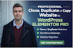 copy clone website, redesign wordpress website with elementor pro