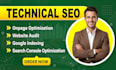 do on page and website audit, technical SEO, google search console indexing