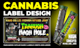 design premium cannabis pre roll, jar labels weed packaging