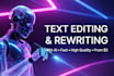 edit and rewrite text quickly and qualitatively