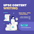 write upsc study content, mcqs and current affairs articles
