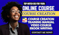 create online course content training manual course curriculum course creation