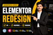 customize or redesign wordpress and woocommerce websites with elementor