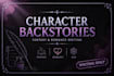 write fantasy or romance characters with backstory and personality
