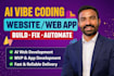 develop ai website or web app using vibe coding replit lovable base44 claude
