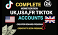 create tiktok , usa tiktok  for growth and monetization