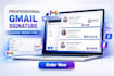 design professional clickable gmail email signature html outlook