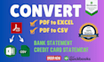 convert bank statement from PDF to CSV, excel