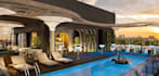 recreate luxury rooftop lounge,bar restaurant design,poolside terrace,cgi render