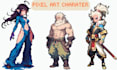 pixel art pixel character, animation pixel sprite sheet pixel ui pixel tileset