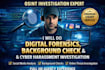 do digital forensics, background check, cyber harassment investigation and osint