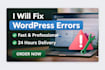 fix wordpress website bugs, errors and technical issues