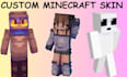 custom minecraft skin, pixel art illustration, minecraft character, anime oc