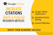 increase google scholar citation,write backdated and publish research articles