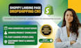 design shopify landing page high converting dropshipping cro