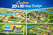 design 2d and 3d vector maps, site plans, property and plot maps