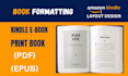 do book formatting, book layout design, kindle ebook format