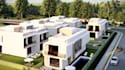 visualize modern townhouse design, residential complex, real estate property,dwg