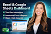 create excel dashboard, google sheets dashboard and data visualization